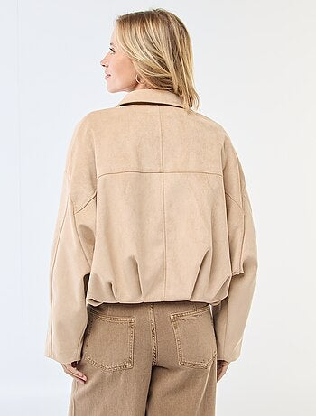 Chaqueta de ante sintético lisa