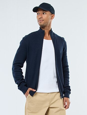 Chaqueta lisa de punto y cuello alto