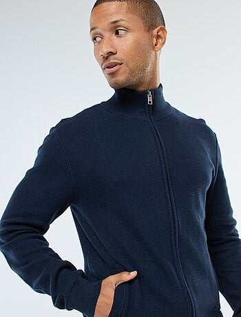 Chaqueta lisa de punto y cuello alto