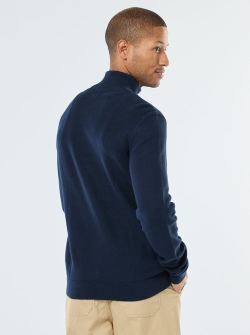 Chaqueta lisa de punto y cuello alto - Kiabi