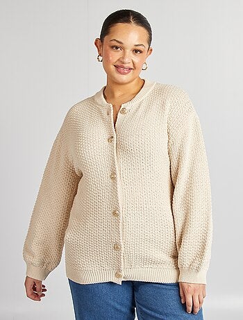 Chaqueta lisa gruesa con botones dorados