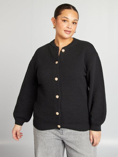 Chaqueta lisa gruesa con botones dorados - Kiabi