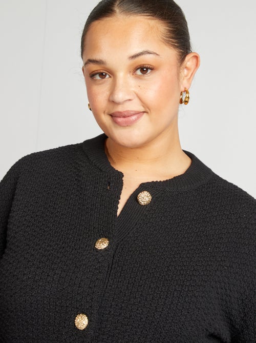 Chaqueta lisa gruesa con botones dorados - Kiabi