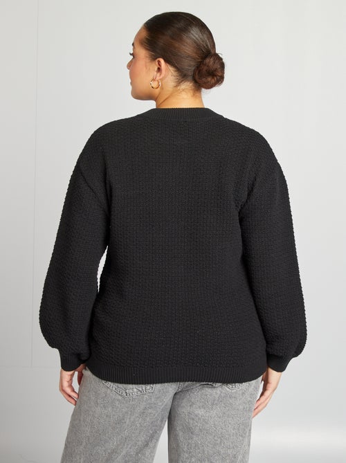 Chaqueta lisa gruesa con botones dorados - Kiabi