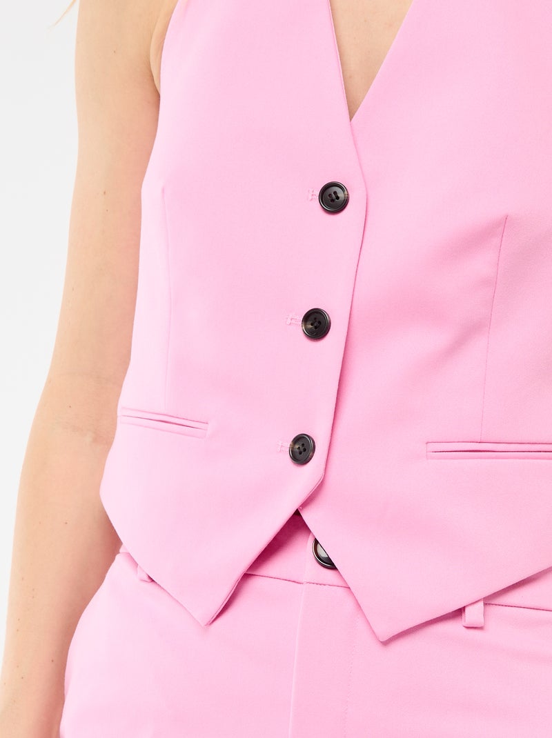 Chaqueta lisa sin mangas con espalda descubierta Rosa - Kiabi