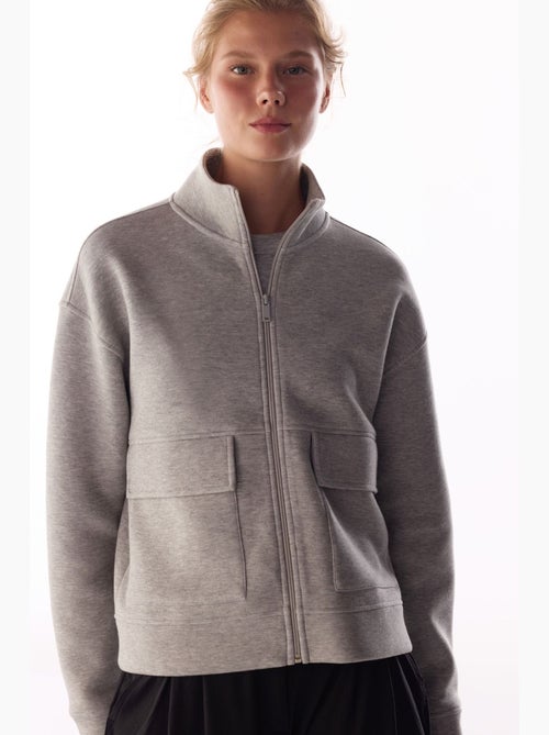 Chaqueta mel de scuba con detalle de bolsillo y manga larga penti - Kiabi