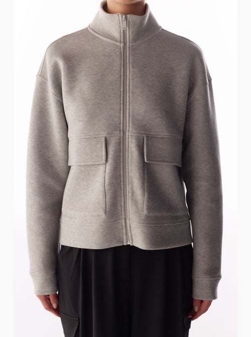 Chaqueta mel de scuba con detalle de bolsillo y manga larga penti - Kiabi