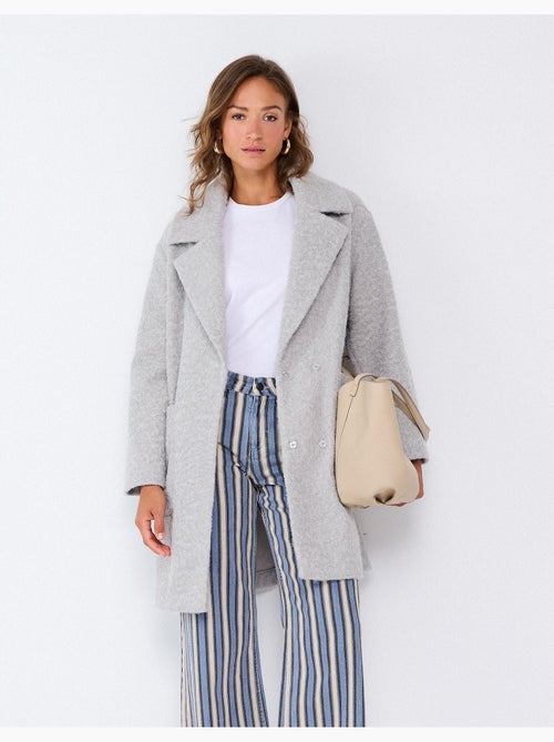 Chaqueta midi efecto bouclé, mo fashion - Kiabi Chaqueta midi efecto bouclé, mo fashion - Kiabi