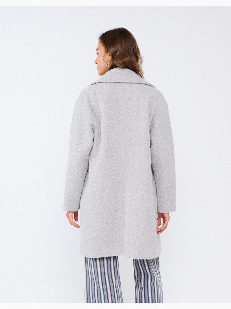Chaqueta midi efecto bouclé, mo fashion Gris - Kiabi