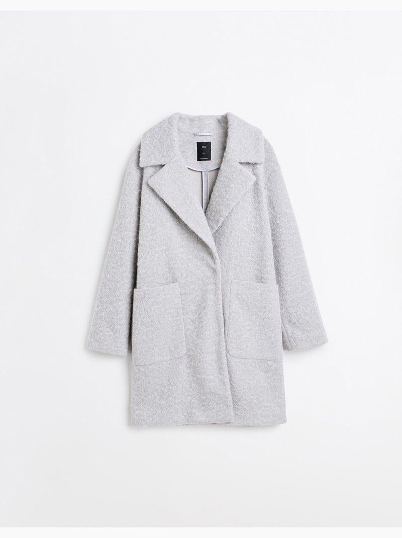 Chaqueta midi efecto bouclé, mo fashion Gris - Kiabi