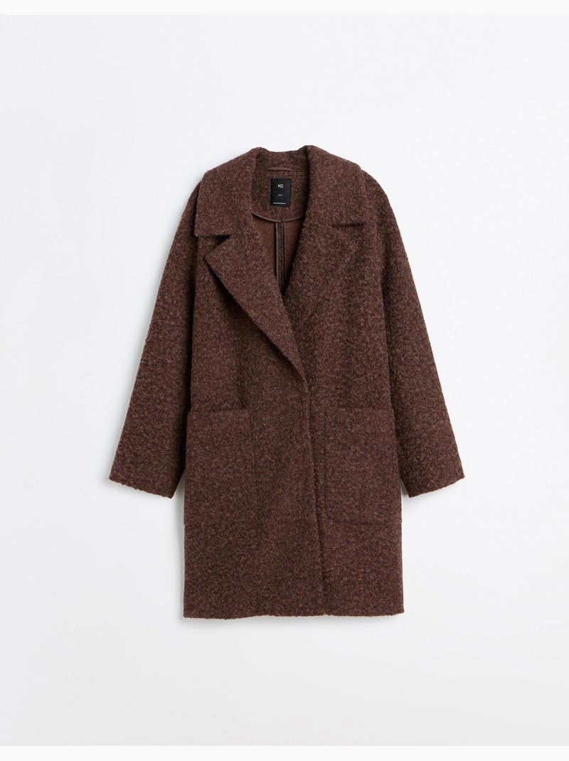 Chaqueta midi efecto bouclé, mo fashion Marrón - Kiabi
