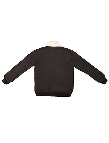 Chaqueta negra para niño | Forro y cuello de piel sintética | TOP GUN