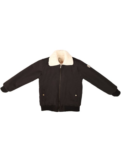 Chaqueta negra para niño | Forro y cuello de piel sintética | TOP GUN - Kiabi