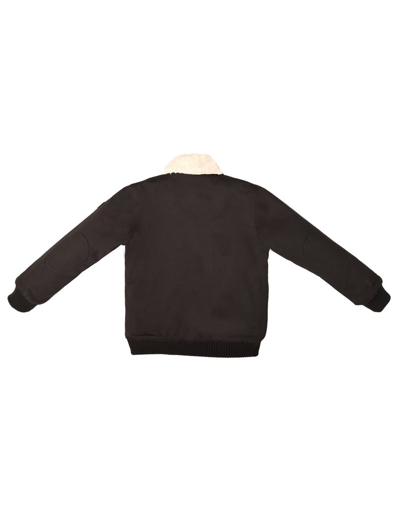 Chaqueta negra para niño | Forro y cuello de piel sintética | TOP GUN Negro Blanco - Kiabi