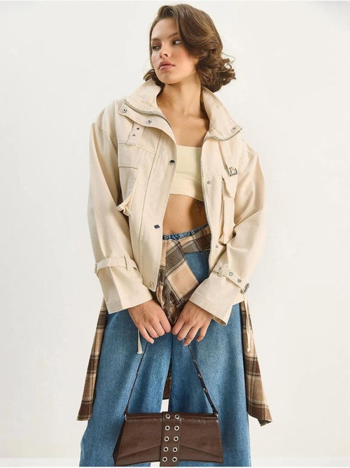 Chaqueta oversize de algodón gabardina con cierre de botones lucci - Kiabi Chaqueta oversize de algodón gabardina con cierre de botones lucci - Kiabi