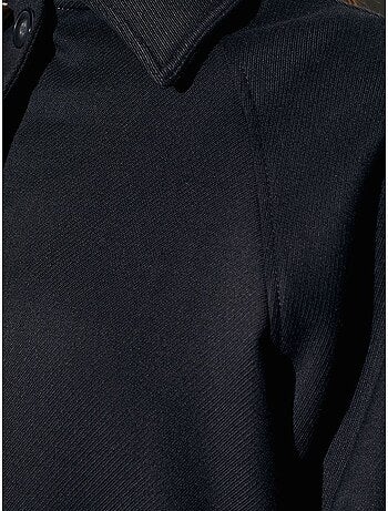 Chaqueta oversize de tejido con efecto peluche con botones