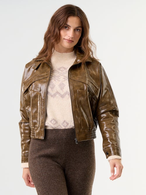 Chaqueta oversize de vinilo - Kiabi