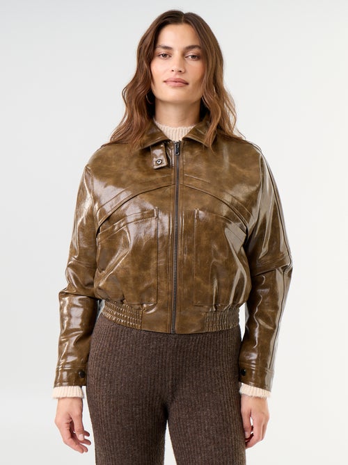 Chaqueta oversize de vinilo - Kiabi