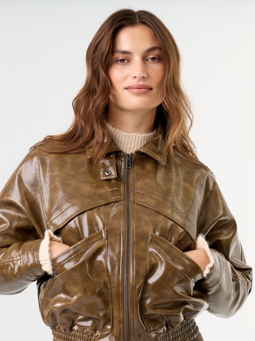 Chaqueta oversize de vinilo - Kiabi