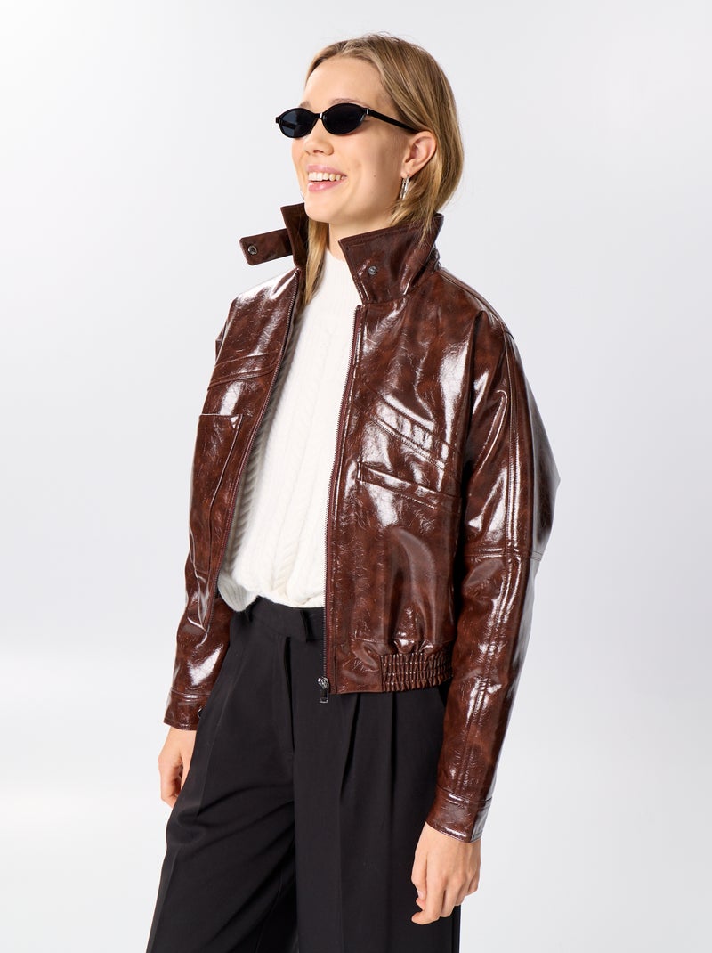 Chaqueta oversize de vinilo Rojo - Kiabi