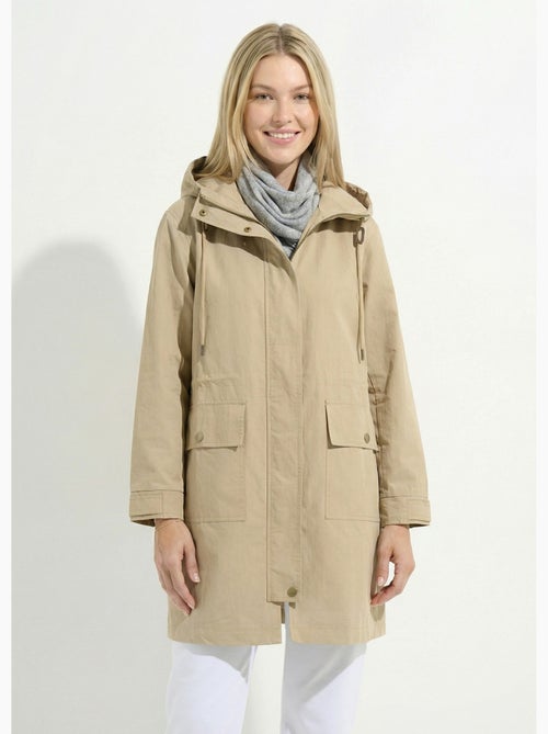 Chaqueta parka con cremallera y botones a presión, con capucha y repelente al agua - Afibel - Kiabi