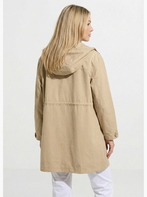 Chaqueta parka con cremallera y botones a presión, con capucha y repelente al agua - Afibel - Kiabi