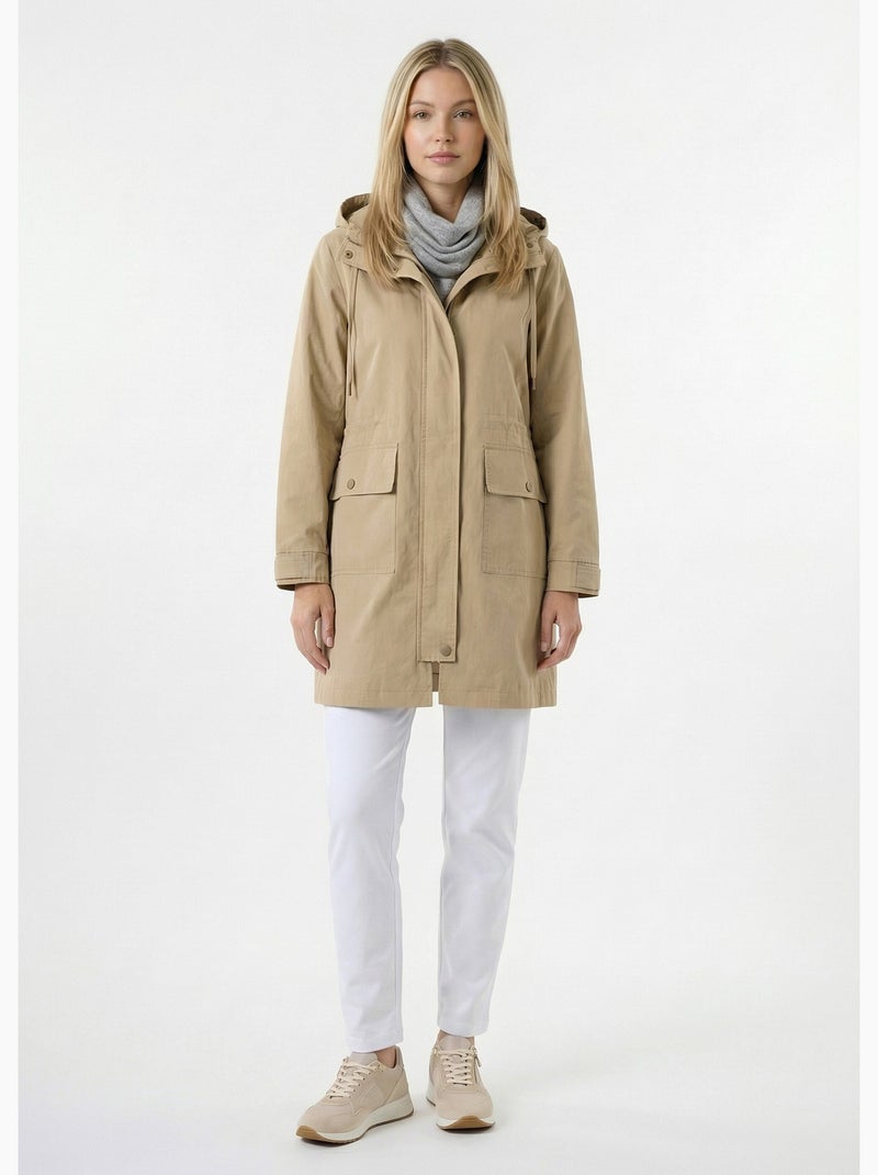 Chaqueta parka con cremallera y botones a presión, con capucha y repelente al agua - Afibel Arena - Kiabi