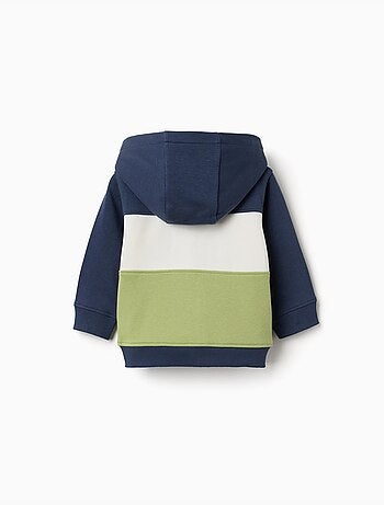Chaqueta perchada con capucha y bloque de colores