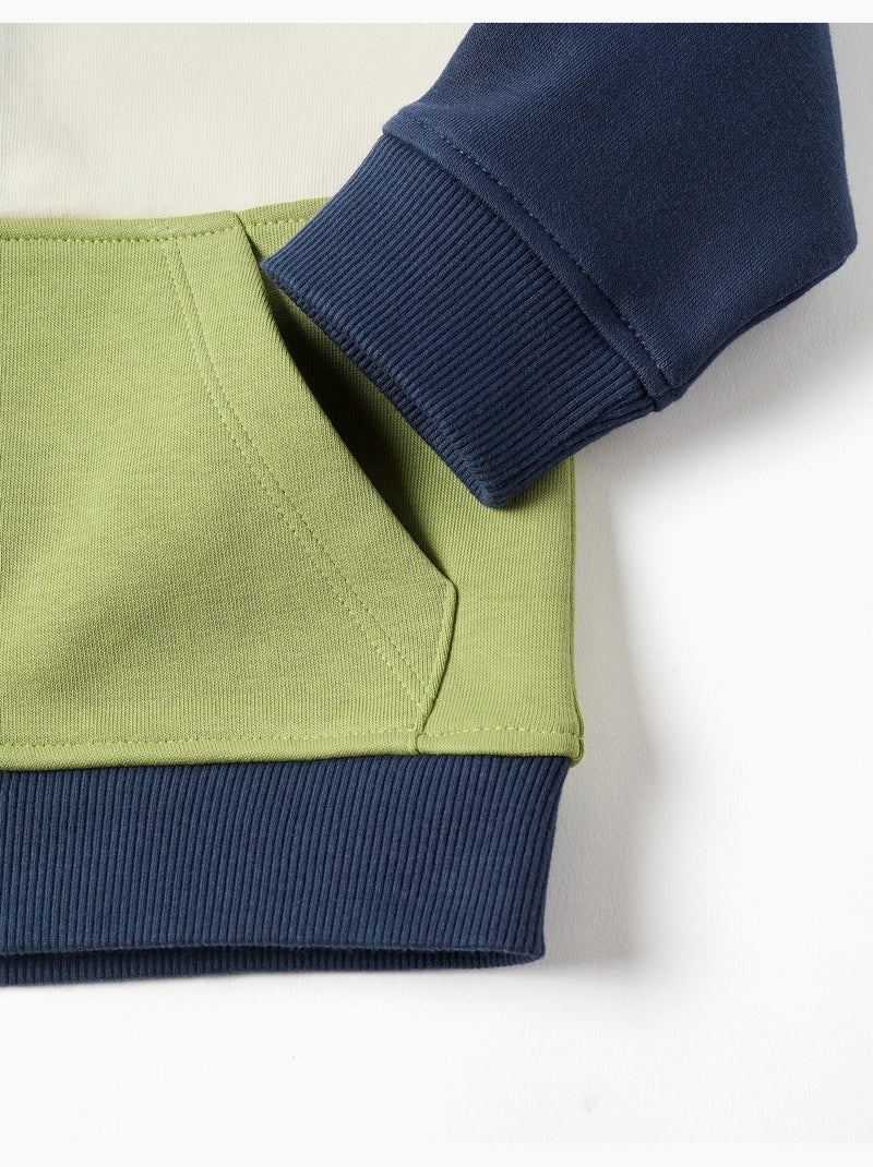 Chaqueta perchada con capucha y bloque de colores Azul oscuro - Kiabi