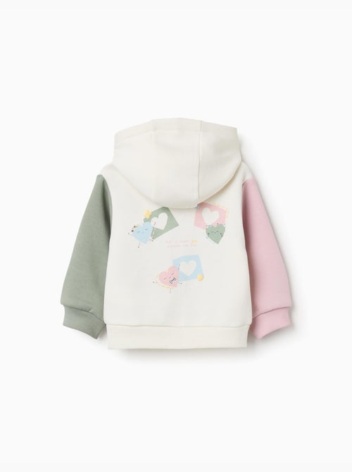 Chaqueta perchada con capucha y estampados de corazones - Kiabi