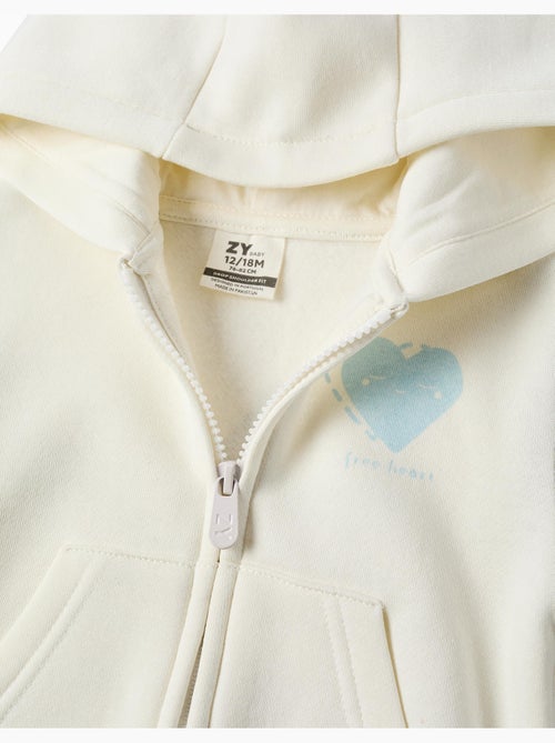 Chaqueta perchada con capucha y estampados de corazones - Kiabi