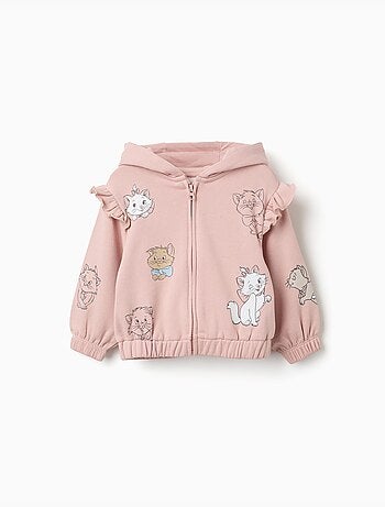 Chaqueta perchada con capucha y estampados de Los Aristogatos