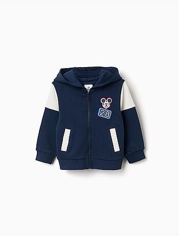 Chaqueta perchada con capucha y estampados de mickey