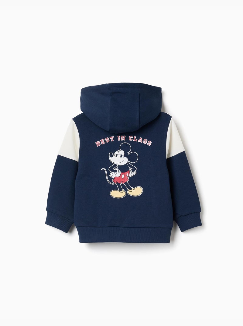 Chaqueta perchada con capucha y estampados de mickey Azul oscuro - Kiabi