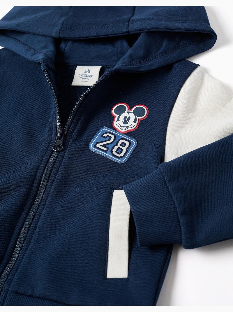 Chaqueta perchada con capucha y estampados de mickey Azul oscuro - Kiabi