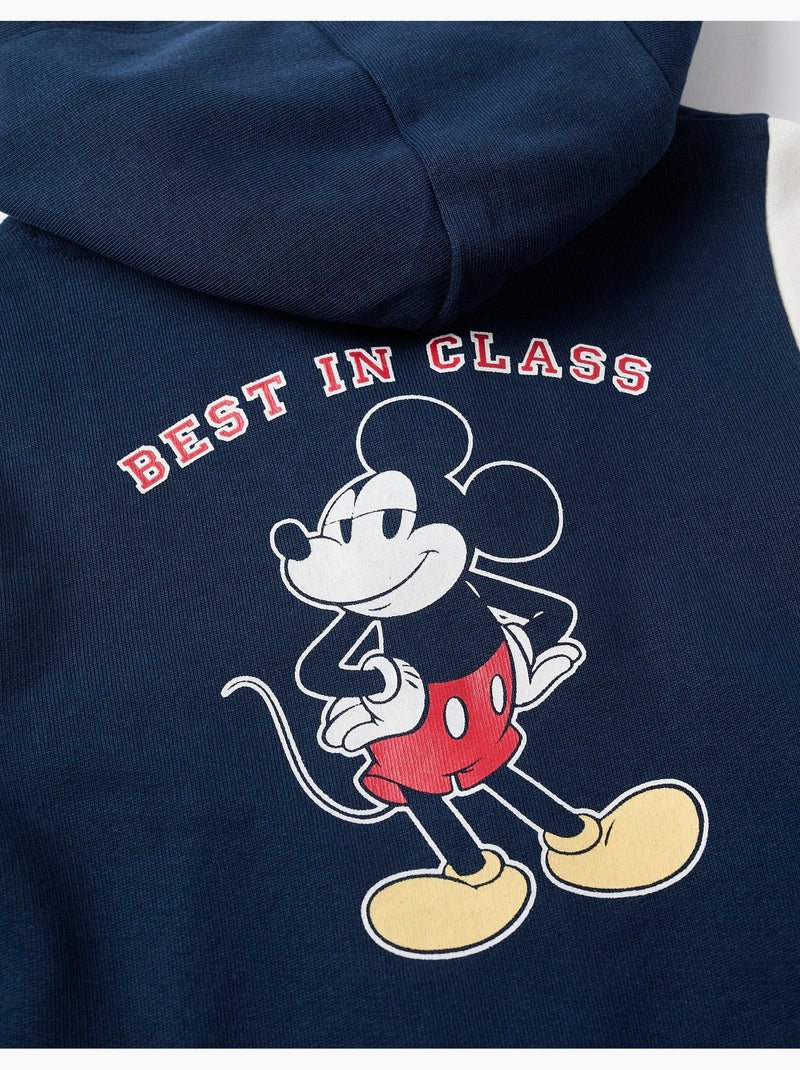 Chaqueta perchada con capucha y estampados de mickey Azul oscuro - Kiabi