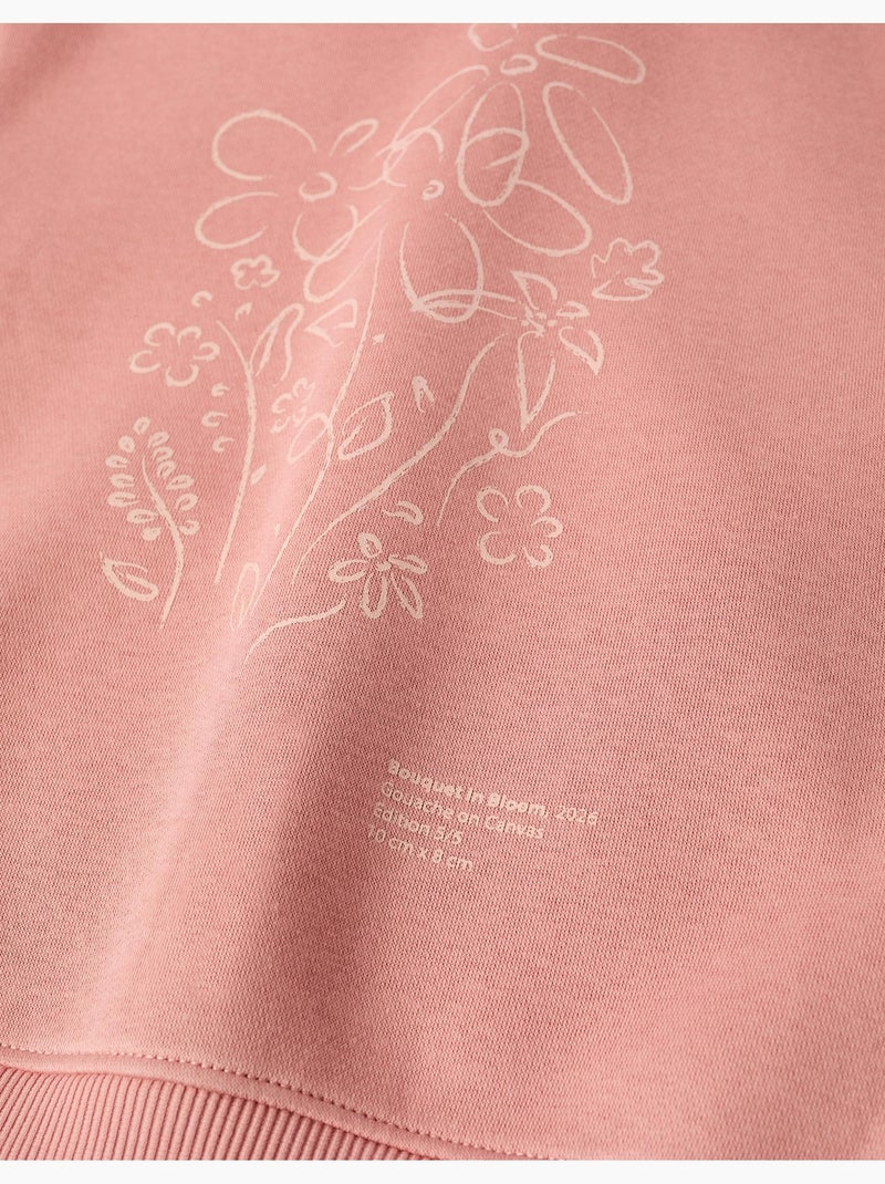 Chaqueta perchado con capucha con estampados florales Rosa - Kiabi