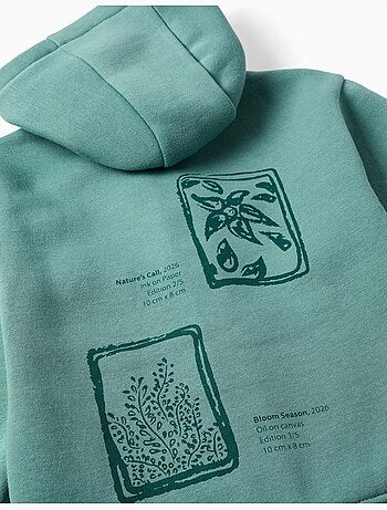 Chaqueta perchado con capucha con estampados florales