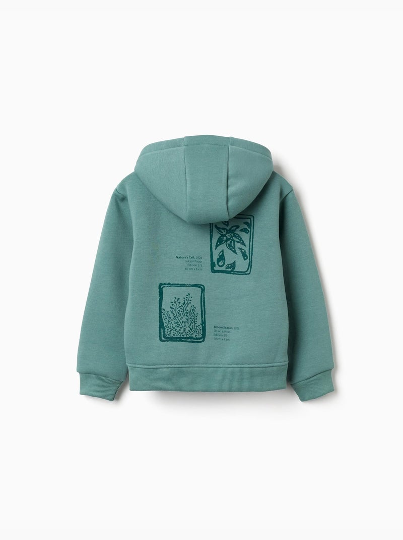 Chaqueta perchado con capucha con estampados florales Verde claro - Kiabi