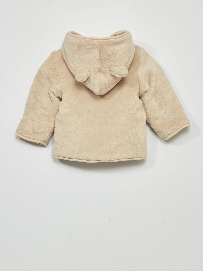 Chaqueta polar con capucha BEIGE - Kiabi