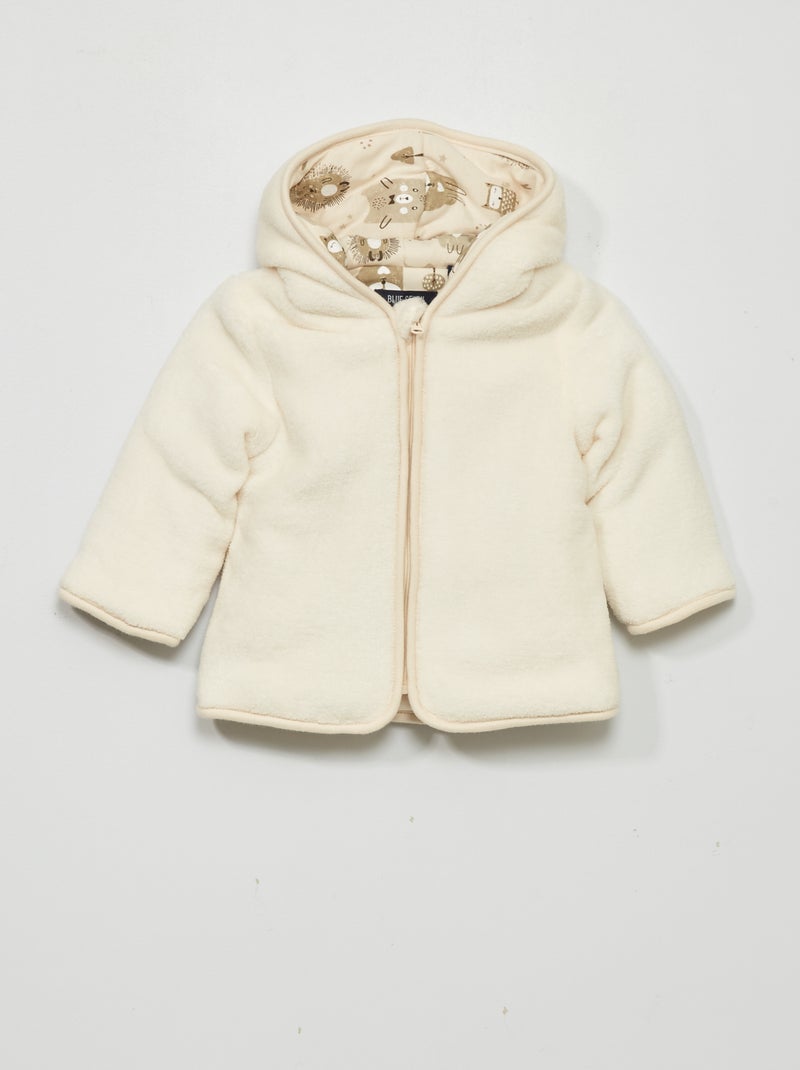 Chaqueta polar con capucha blanco - Kiabi