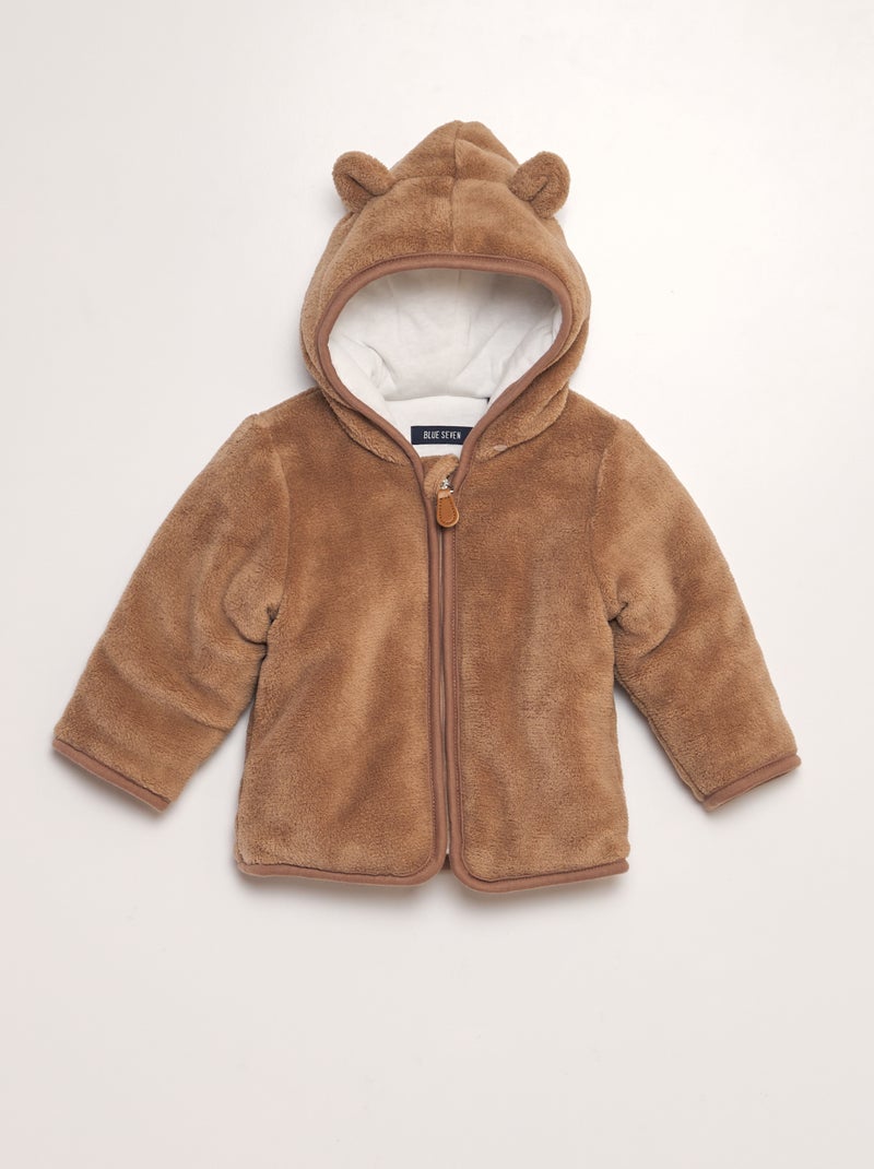 Chaqueta polar con capucha MARRON - Kiabi