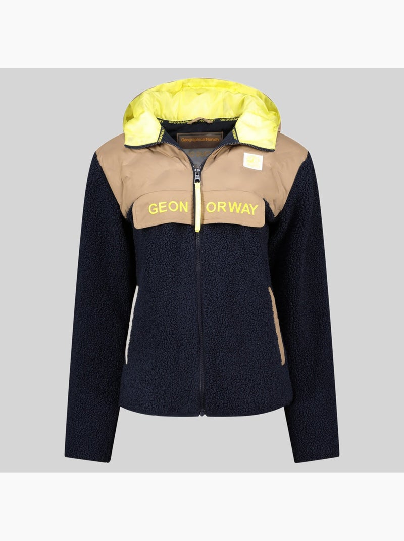Chaqueta polar con capucha techic fz – geographical norway Azul marino - Kiabi