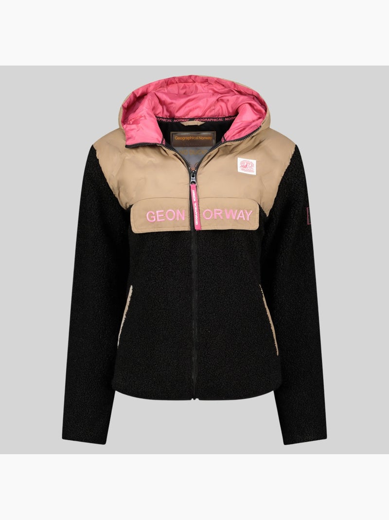 Chaqueta polar con capucha techic fz – geographical norway Negro - Kiabi
