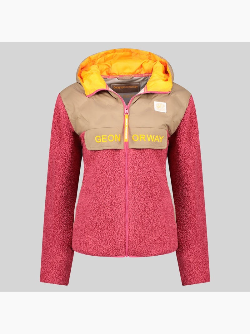Chaqueta polar con capucha techic fz – geographical norway Rosa fluo - Kiabi