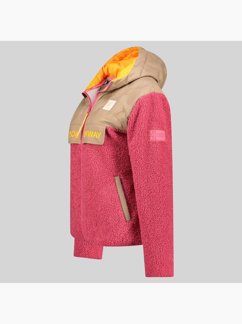 Chaqueta polar con capucha techic fz – geographical norway Rosa fluo - Kiabi