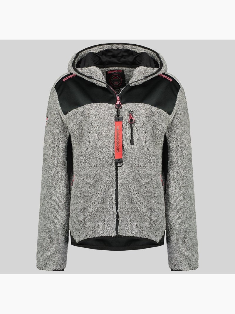 Chaqueta polar con capucha telodia – geographical norway Gris oscuro - Kiabi
