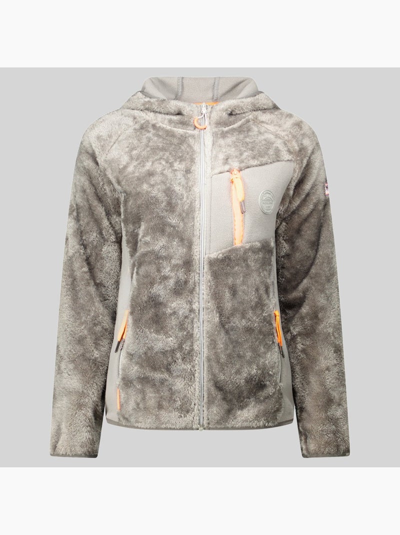 Chaqueta polar con capucha toscana – geographical norway Gris claro - Kiabi