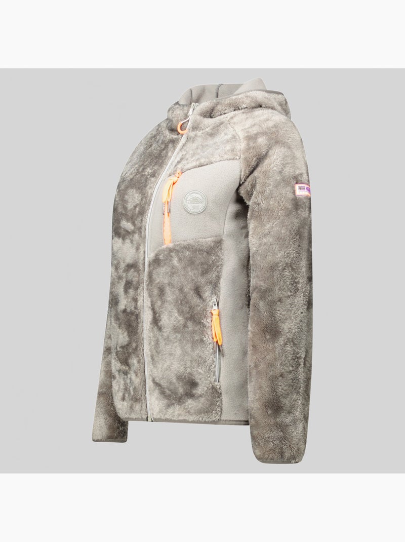Chaqueta polar con capucha toscana – geographical norway Gris claro - Kiabi