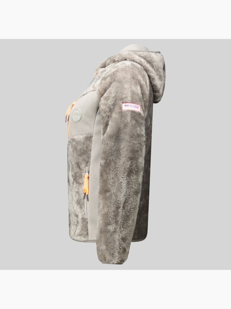 Chaqueta polar con capucha toscana – geographical norway Gris claro - Kiabi
